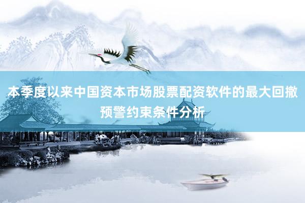 本季度以来中国资本市场股票配资软件的最大回撤预警约束条件分析