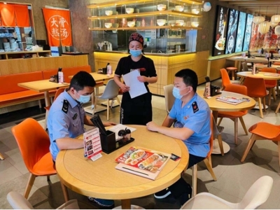 荣巷街道开展小微餐饮企业消防安全、食品安全及疫情防控检查