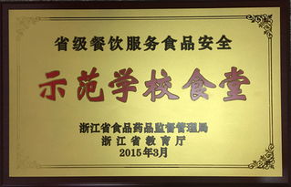 我院第一食堂被评为 浙江省首批省级餐饮服务食品安全示范学校食堂