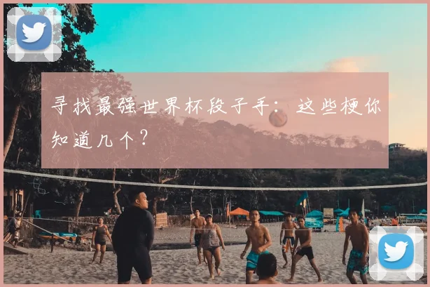 寻找最强世界杯段子手：这些梗你知道几个？